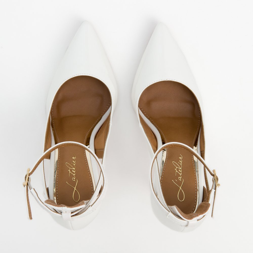 SCARPIN LOLITA DI VALENTINI VERNIZ- SOLA VERMELHA Branco 6