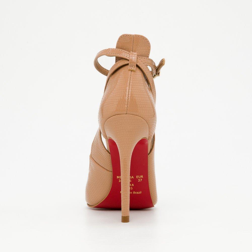 SAPATO LOLITA DI VALENTINI VERNIZ CROCO-SOLA VERMELHA Nude 5