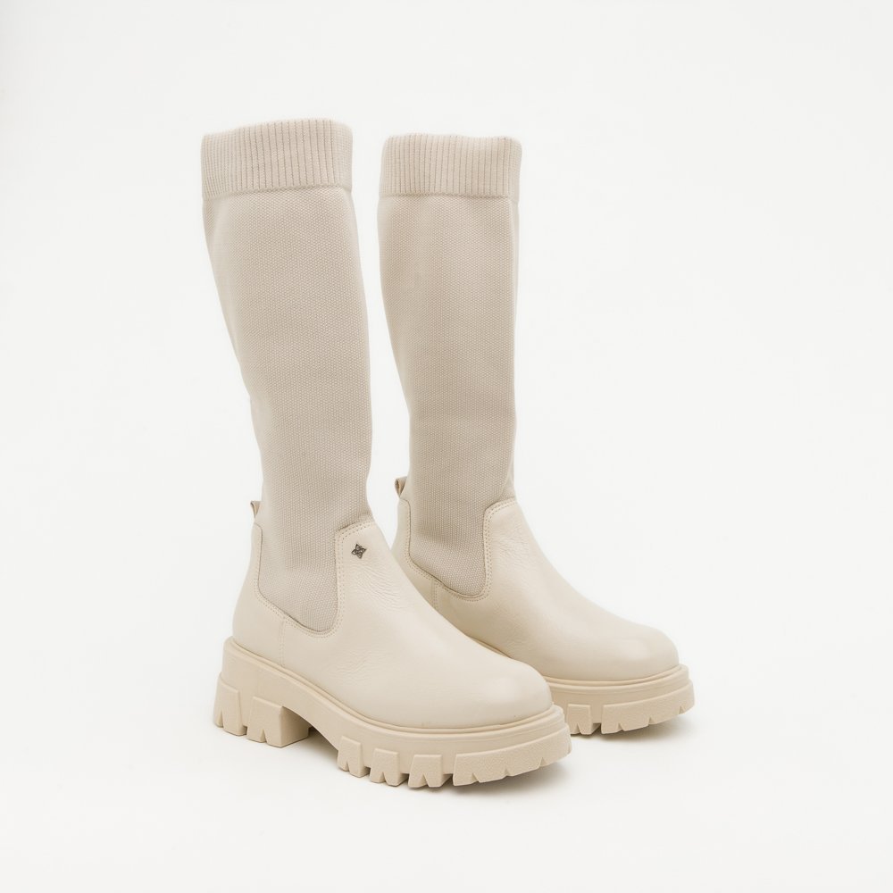 BOTA MEIA  ANTONELA DI VALENTINI COURO Off White 4