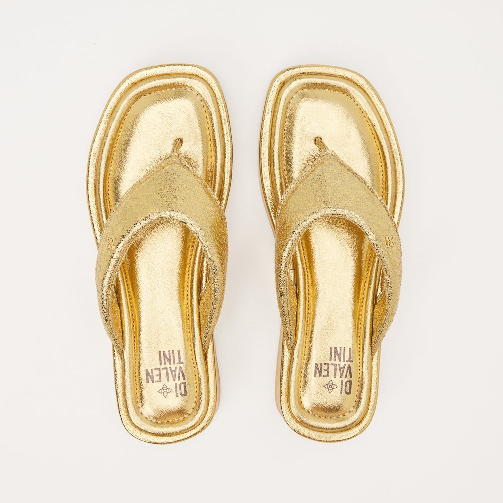 SANDALIA FLAT AGNES DI VALENTINI NAPA Dourado 4