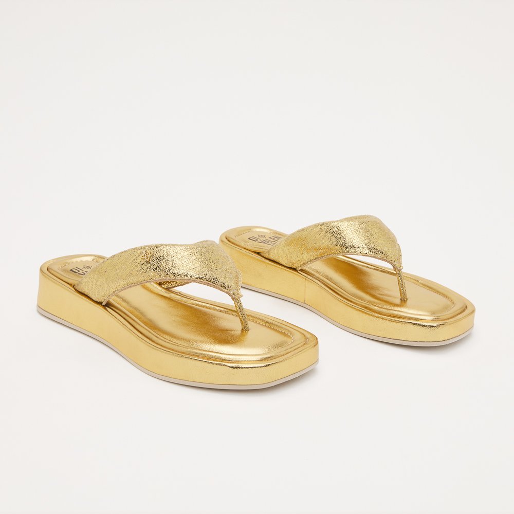 SANDALIA FLAT AGNES DI VALENTINI NAPA Dourado 5