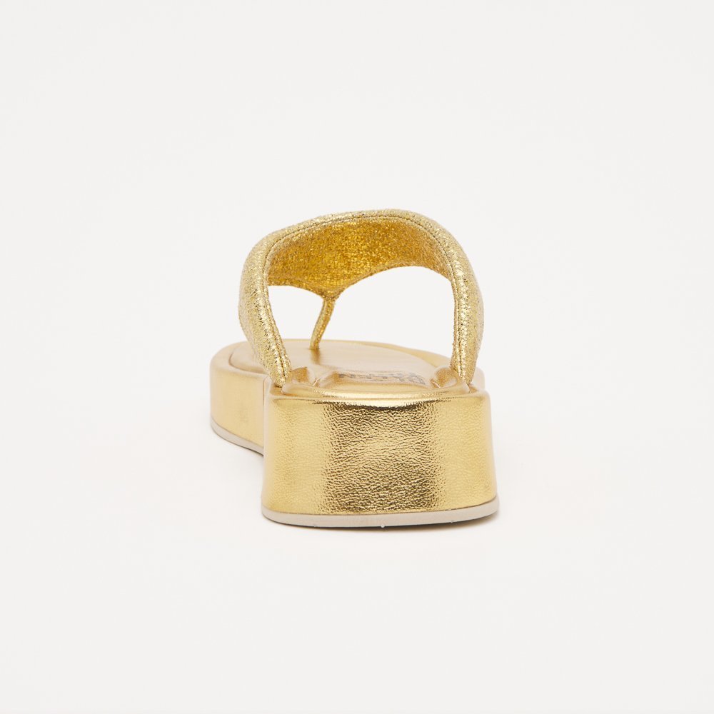 SANDALIA FLAT AGNES DI VALENTINI NAPA Dourado 6