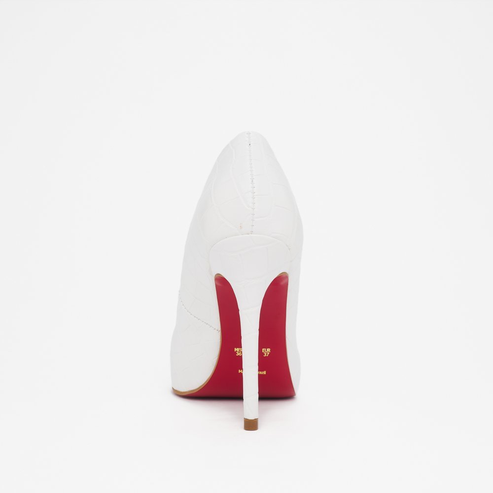 SCARPIN HELO DI VALENTINI NAPA CROCO- SOLA VERMELHA Branco 4