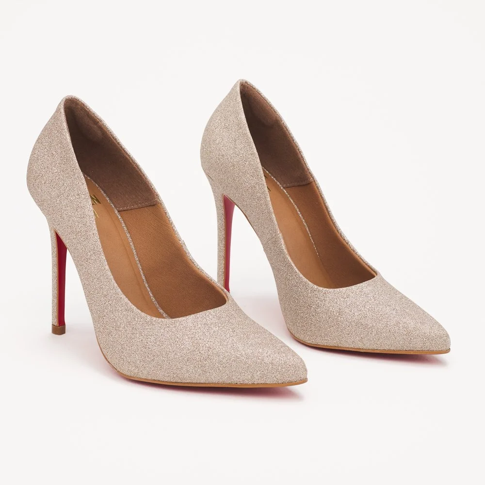 SCARPIN HELO DI VALENTINI GLITTER- SOLA VERMELHA Nude 4