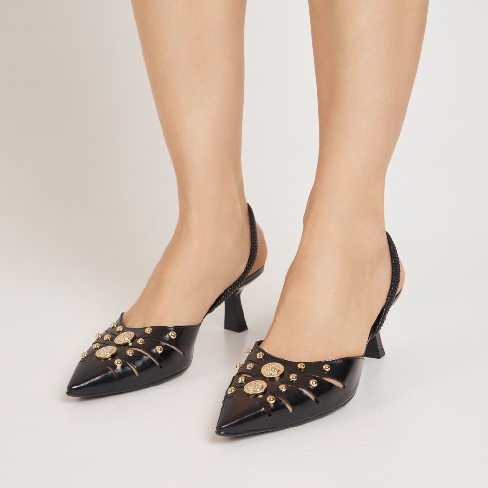 SLINGBACK KENDALL DI VALENTINI NAPA Preto 2