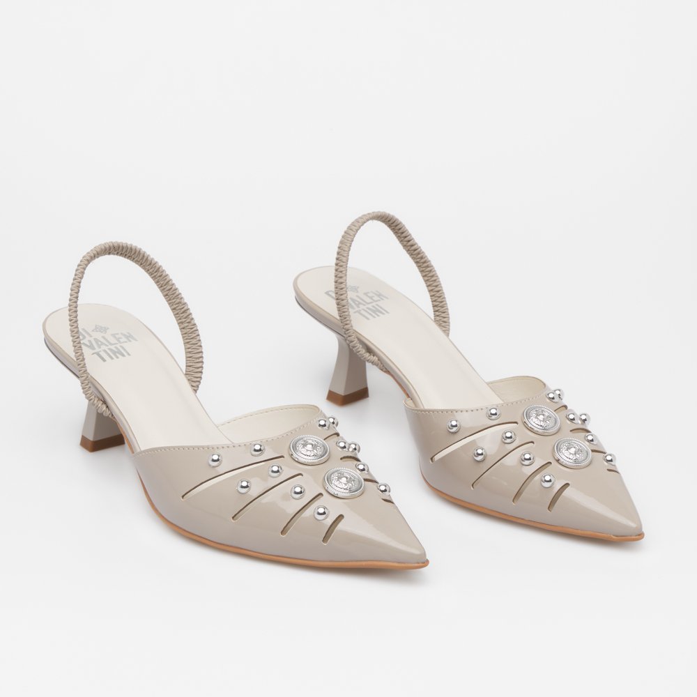 SLINGBACK KENDALL DI VALENTINI VERNIZ Cinza 5