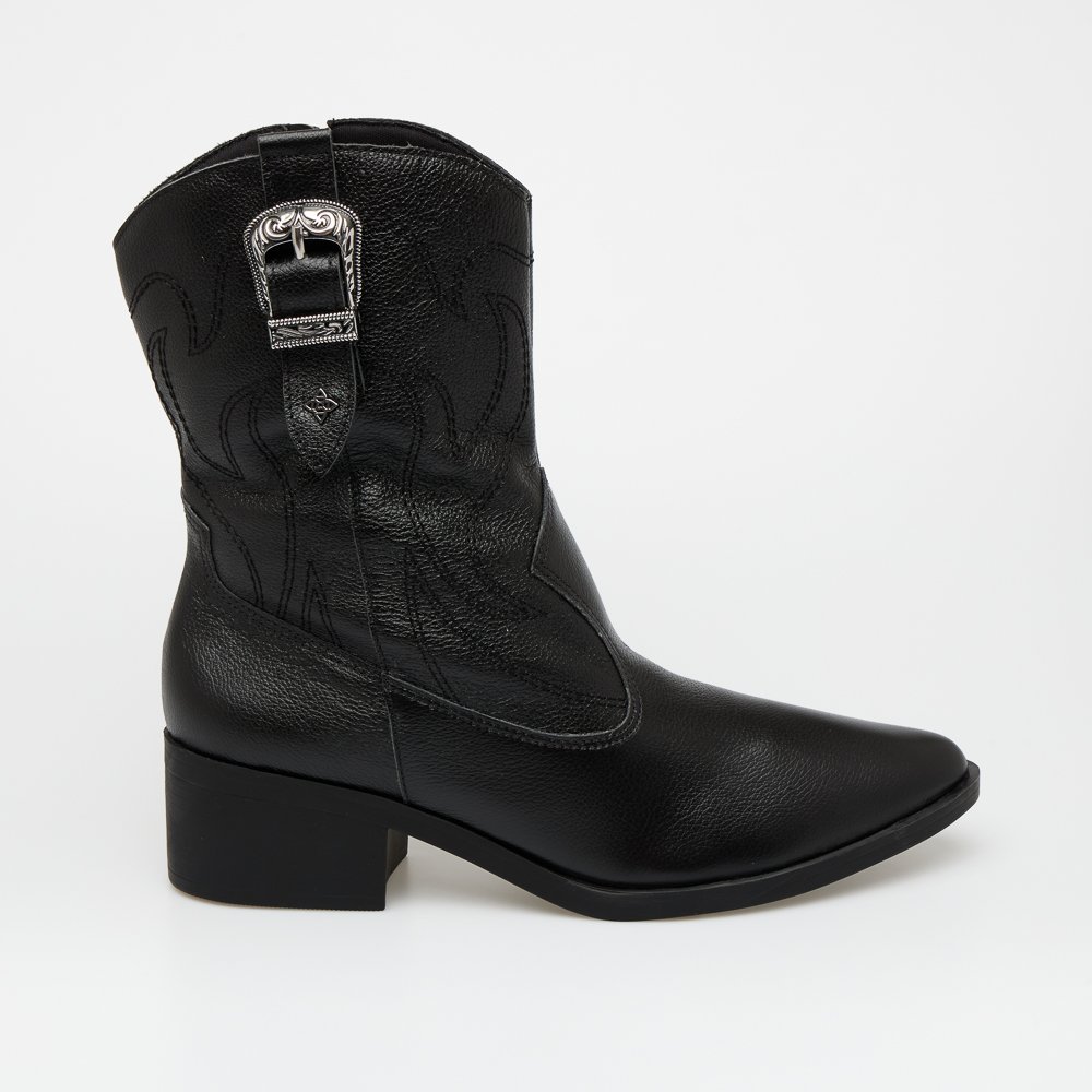 BOTA BEATRIZ DI VALENTINI COURO Preto 1
