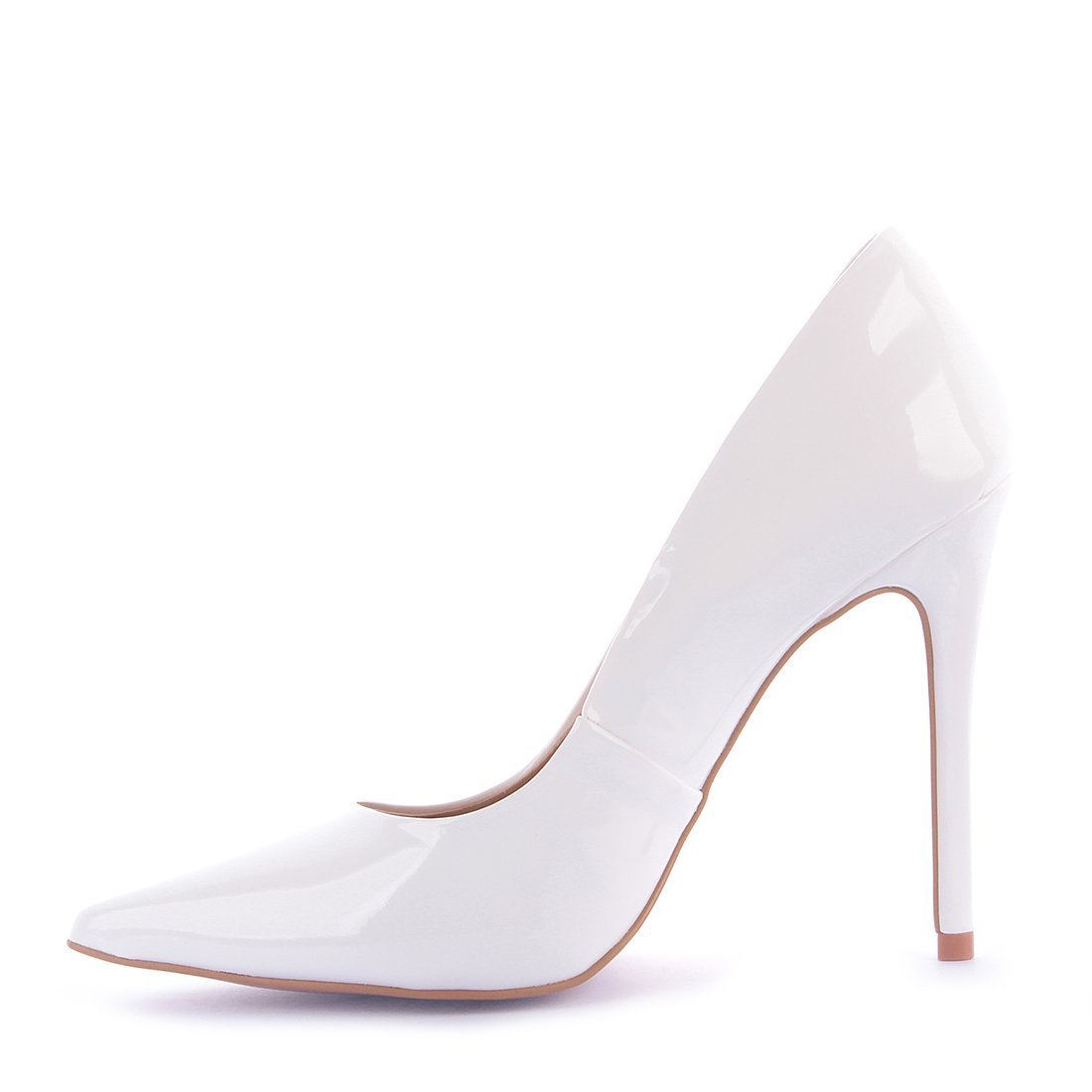 SCARPIN HELO DI VALENTINI VERNIZ- SOLA BEGE Branco 4