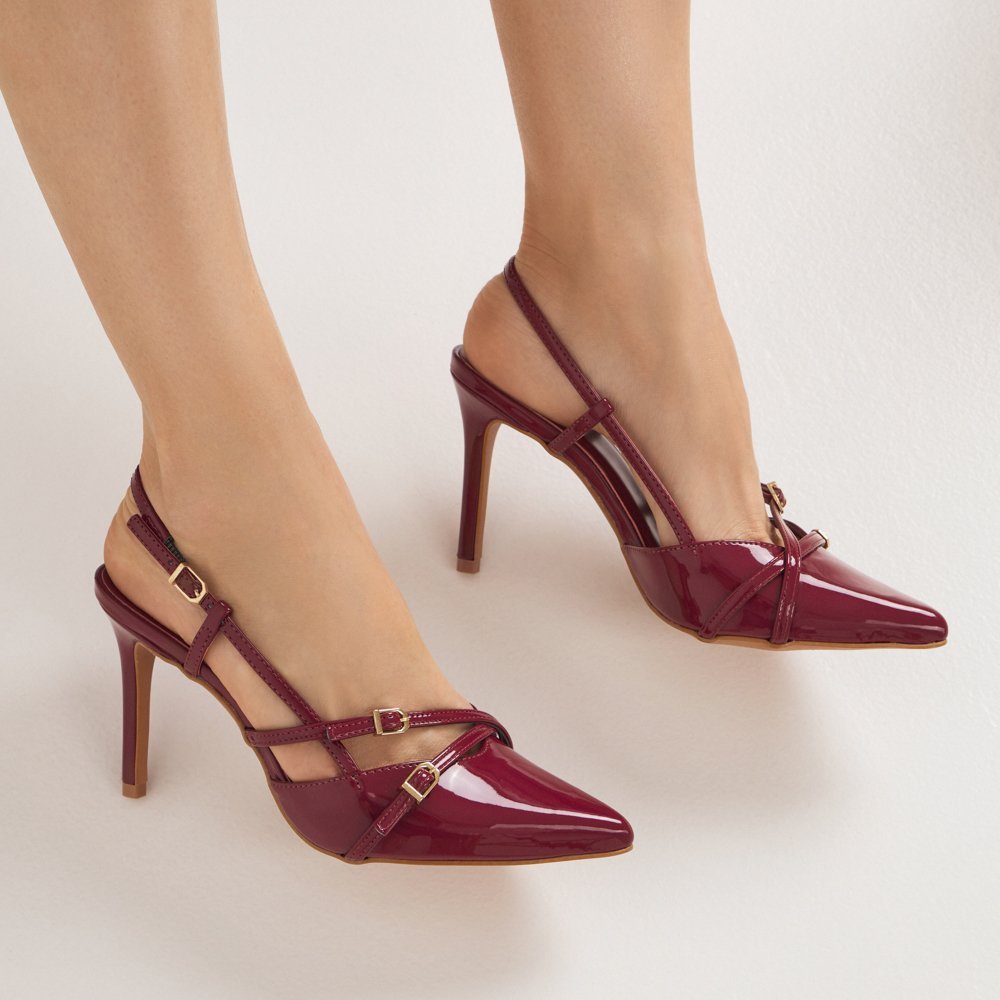 SLINGBACK ARIELE DI VALENTINI VERNIZ Vermelho 2