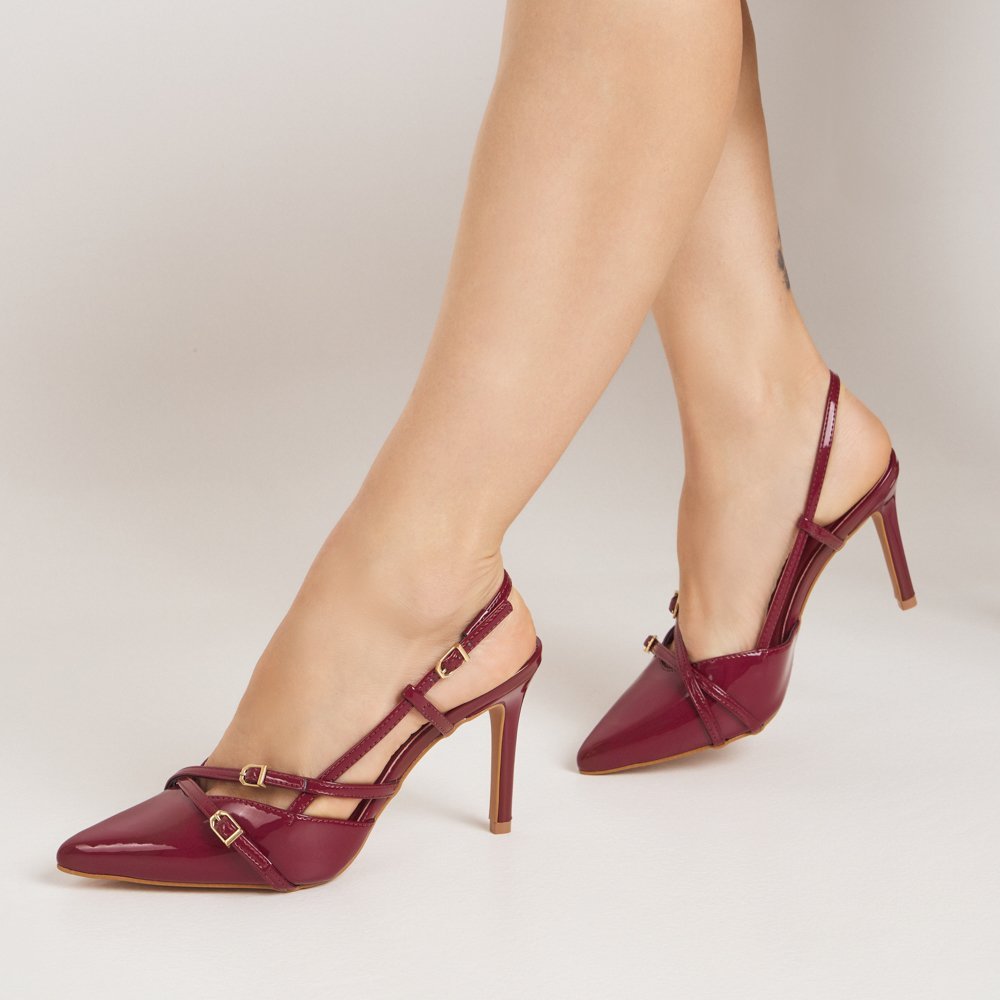 SLINGBACK ARIELE DI VALENTINI VERNIZ Vermelho 3