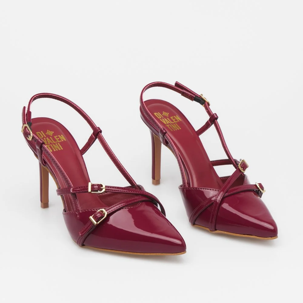 SLINGBACK ARIELE DI VALENTINI VERNIZ Vermelho 5