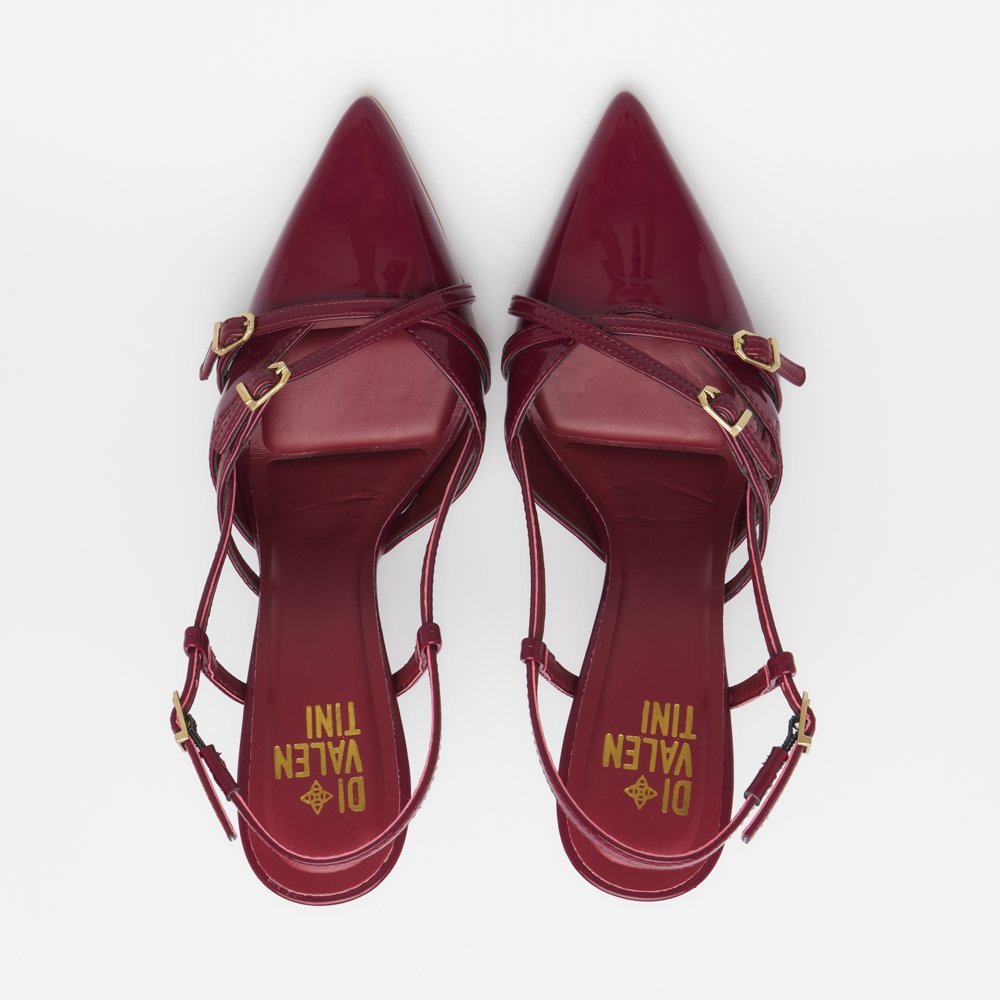 SLINGBACK ARIELE DI VALENTINI VERNIZ Vermelho 6
