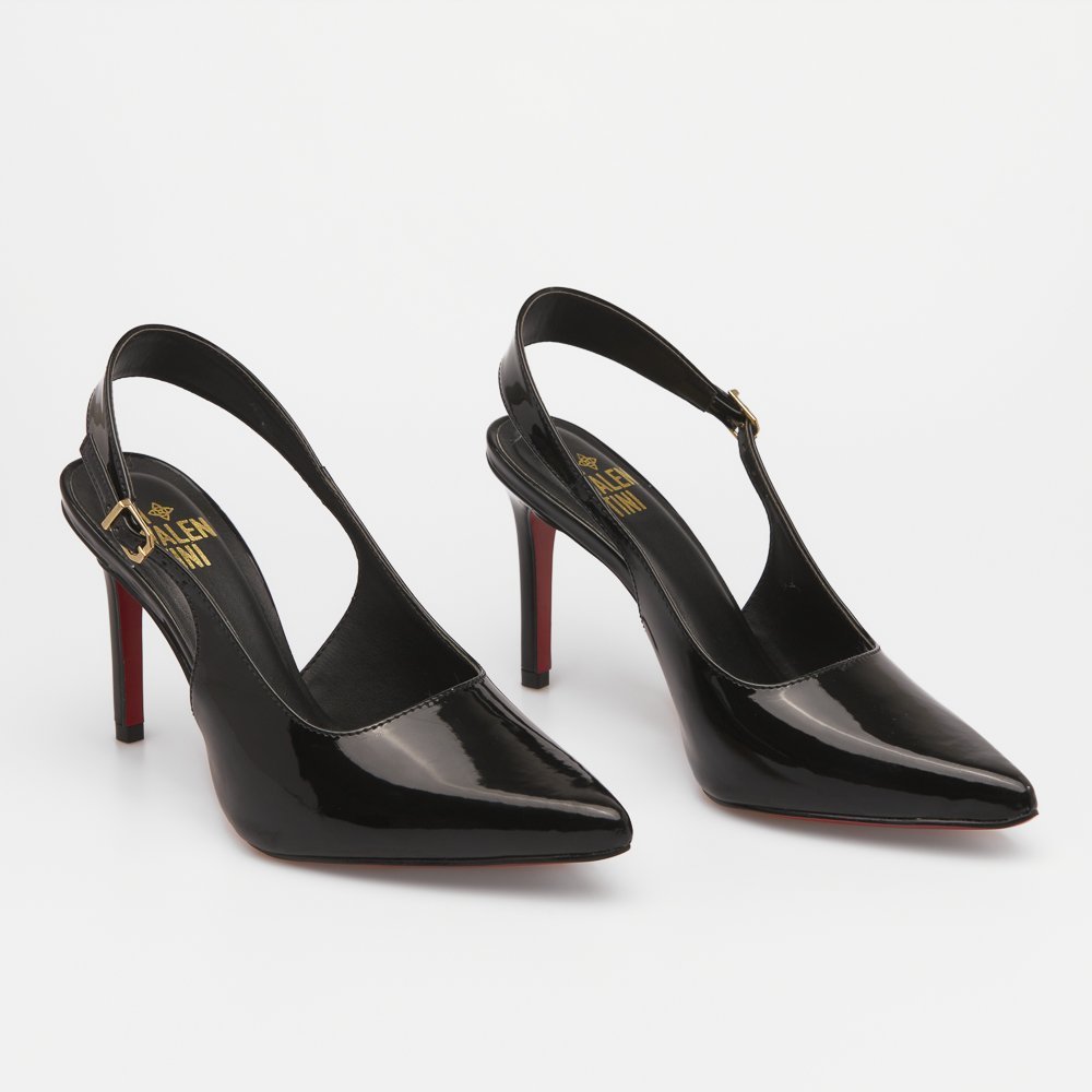 SLINGBACK SAMANTA DI VALENTINI VERNIZ Preto 2