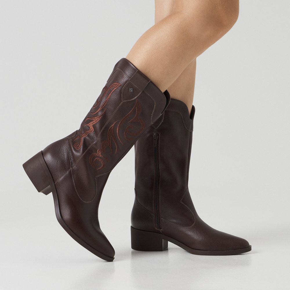 BOTA IANA DI VALENTINI COURO Marrom 2