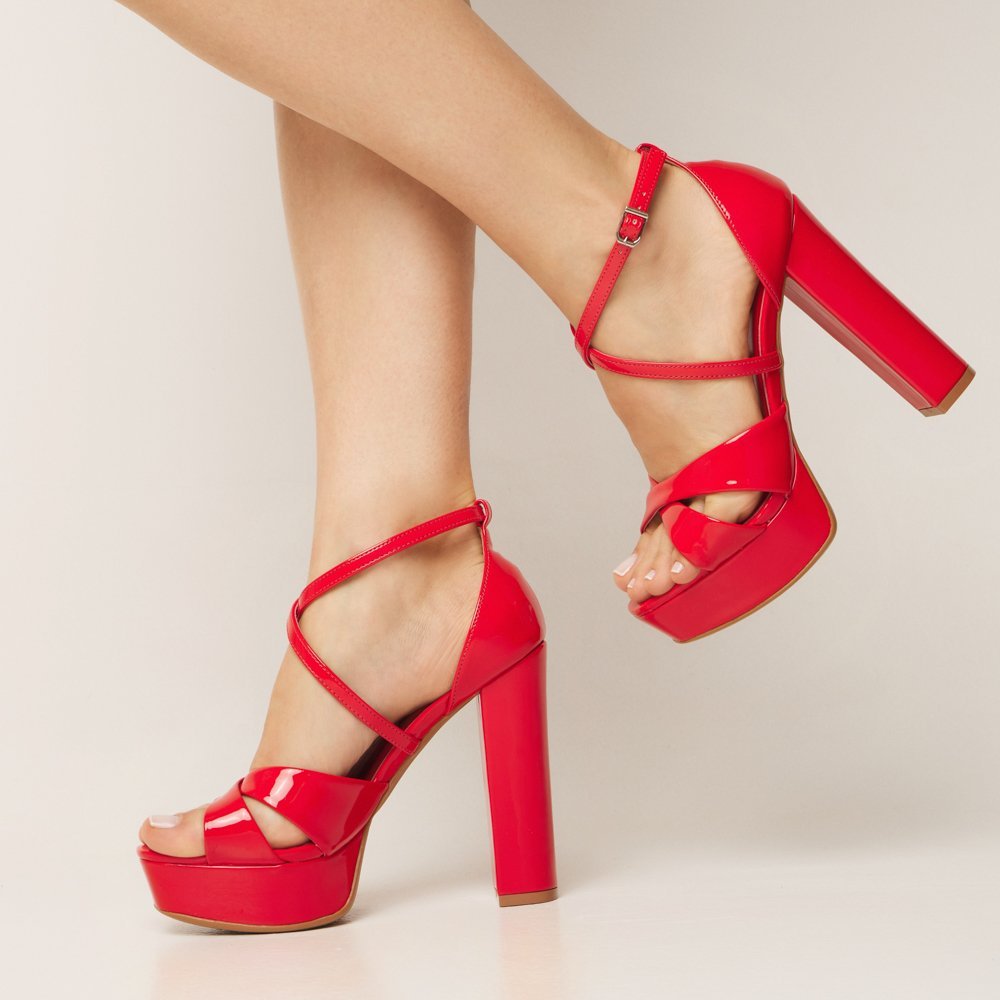 SANDÁLIA PILAR DI VALENTINI VERNIZ Vermelho 4