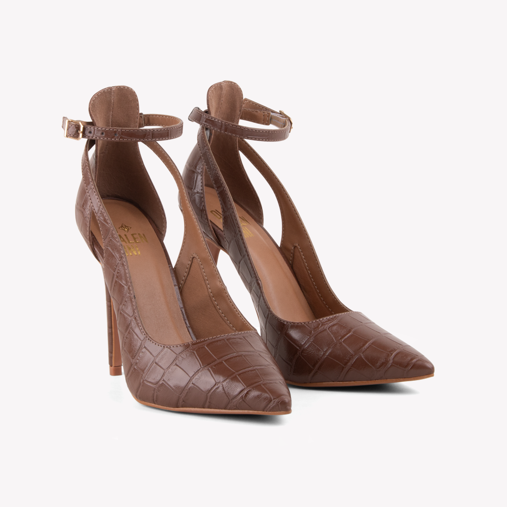 SCARPIN LOLITA DI VALENTINI NAPA CROCO Marrom 2