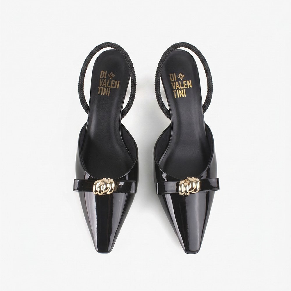 SLINGBACK COLETTE DI VALENTINI VERNIZ Preto