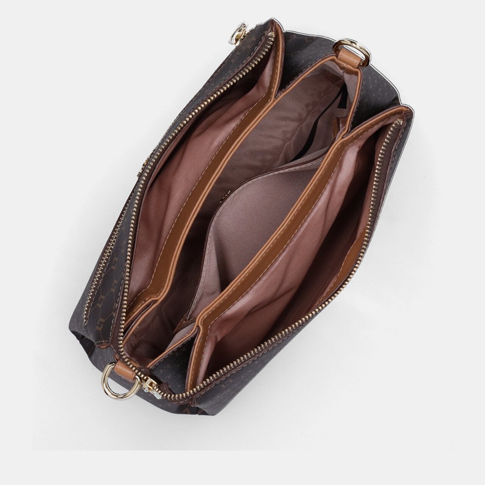 Bolsa Luz da Lua Tiracolo Media Monograma Mocca - 2000555 Marrom 3