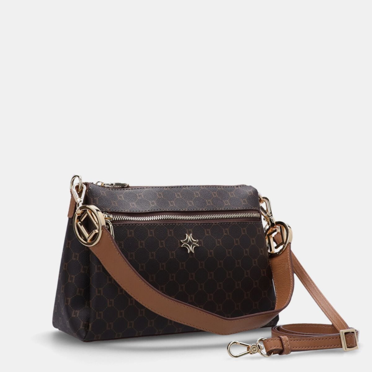 Bolsa  Luz da Lua Tiracolo Monograma Ll Mocca - 2000555 Marrom 2