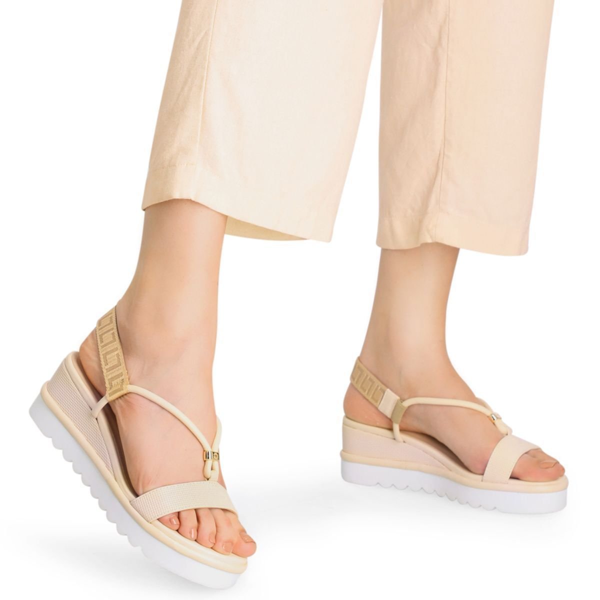 Sandalia Luz Da Lua Anabela Tramado Marfim 2