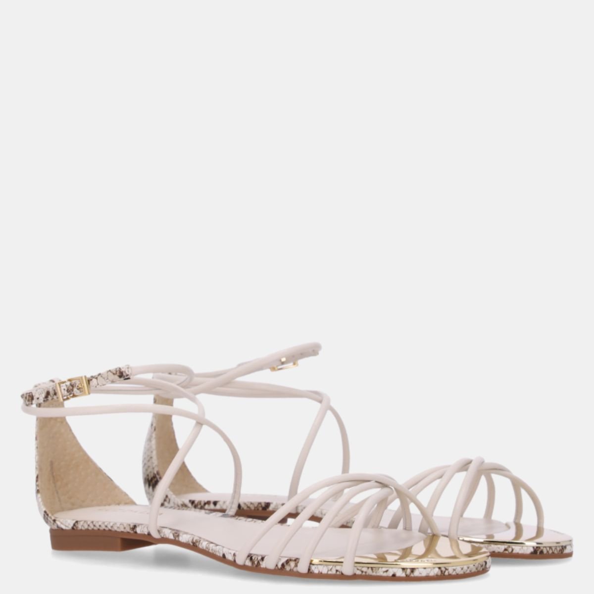 Sandalia Rasteira Luz da Lua Snake Panna - 53120038