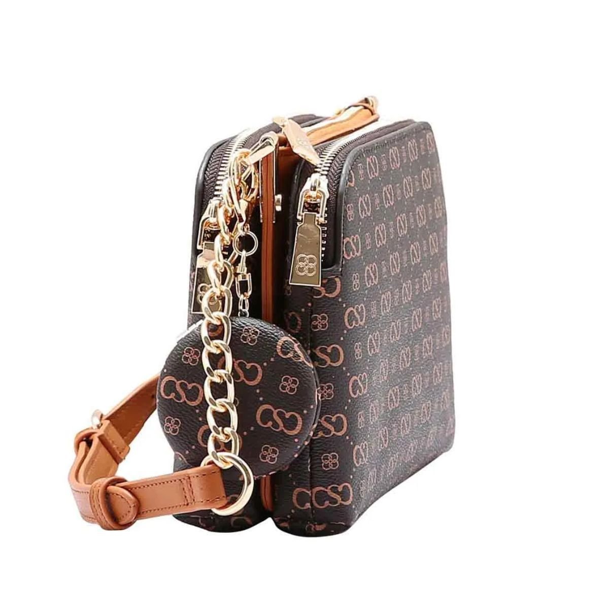 BOLSA CHENSON ELEGANCE LUXO TRANSVERSAL Café 4