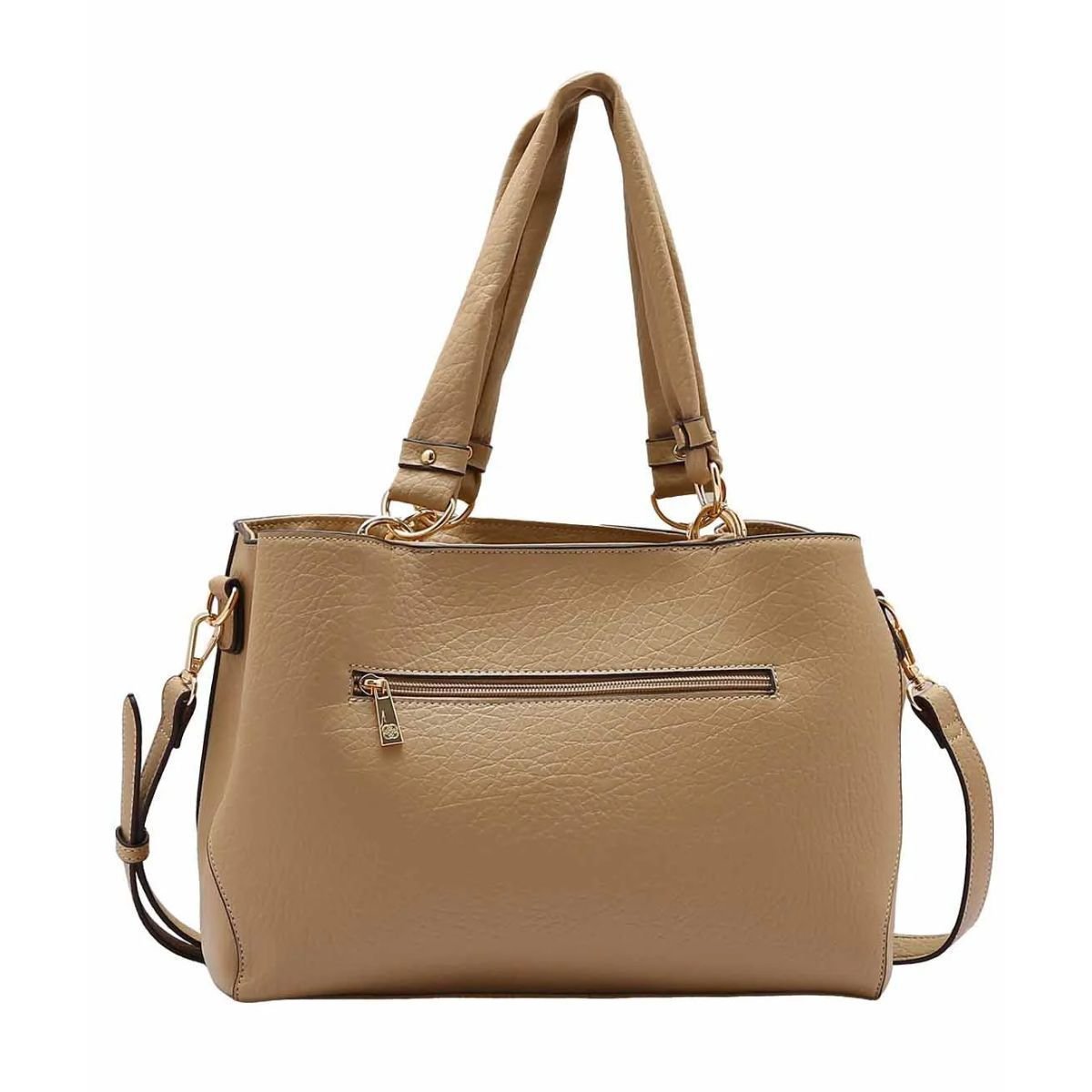 BOLSA CHENSON MAO DETALHE ZIPER Bege 2