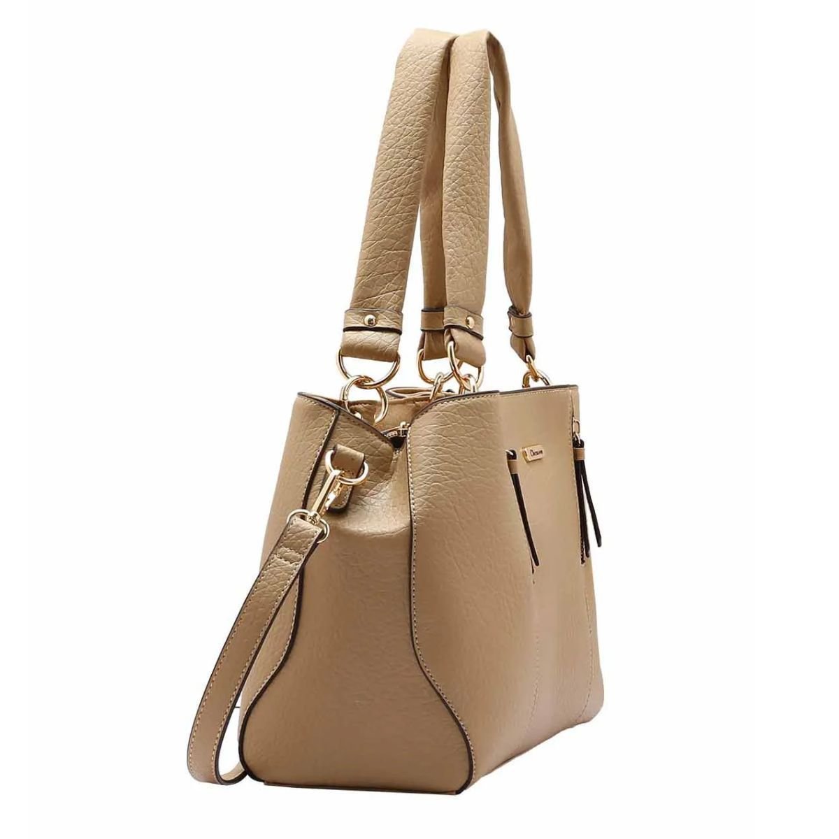 BOLSA CHENSON MAO DETALHE ZIPER Bege 3