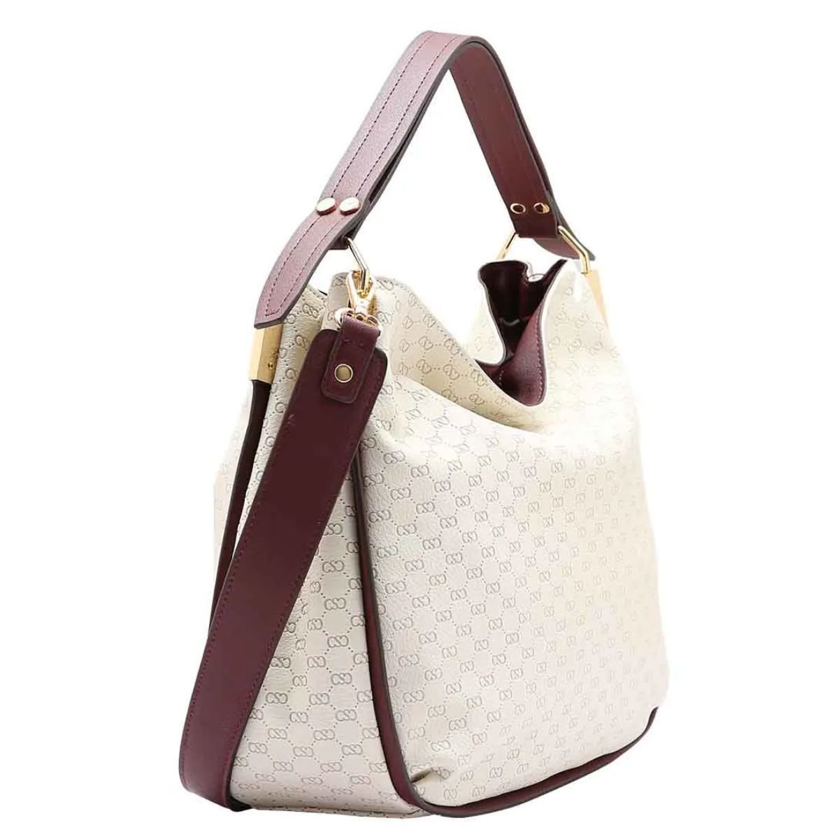 BOLSA CHENSON LUXURY MONOGRAMA HOBO Off White 2
