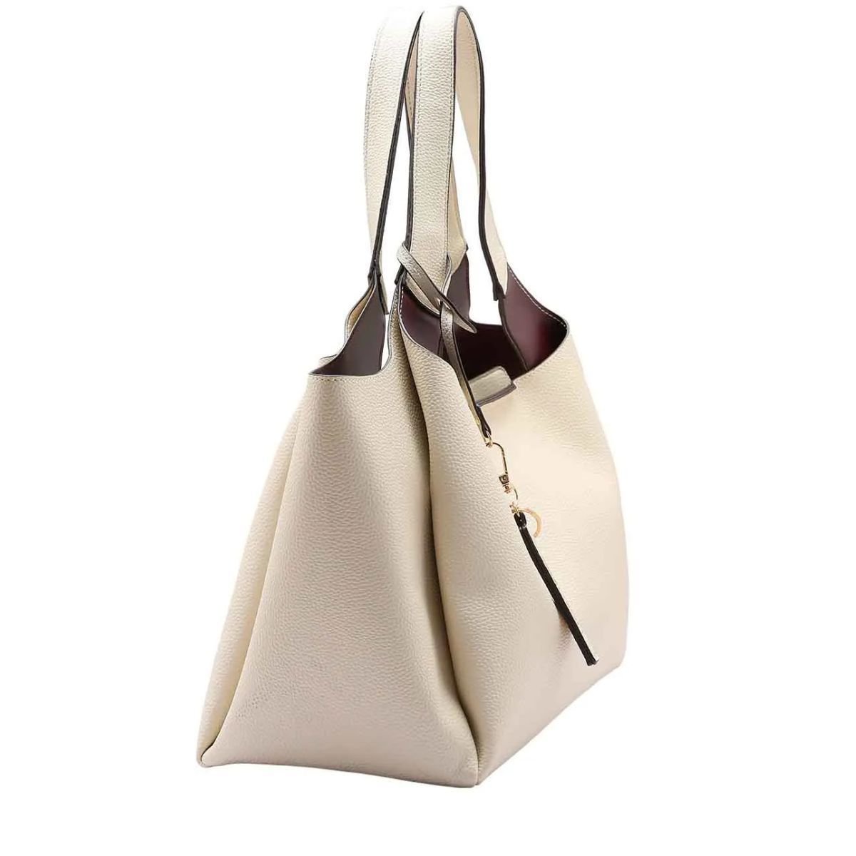 KIT BOLSA CHENSON + NECESSAIRE CASUAL CHIC MAO Off White 3