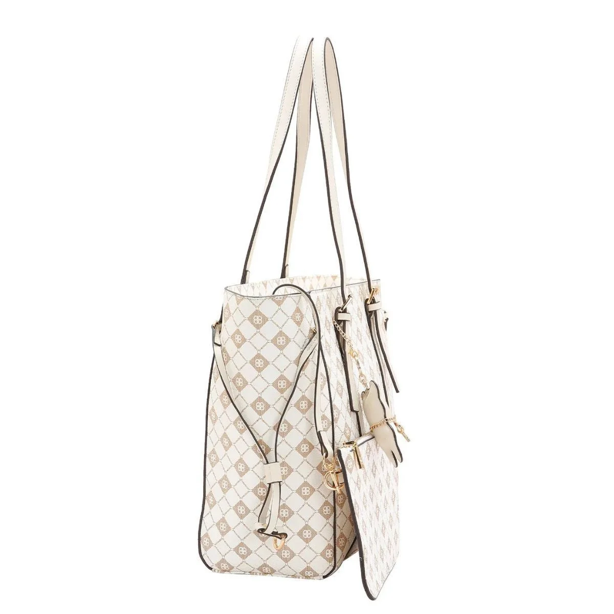 Bolsa Ombro + Necessaire Chenson Elemento Grafico Branco 2