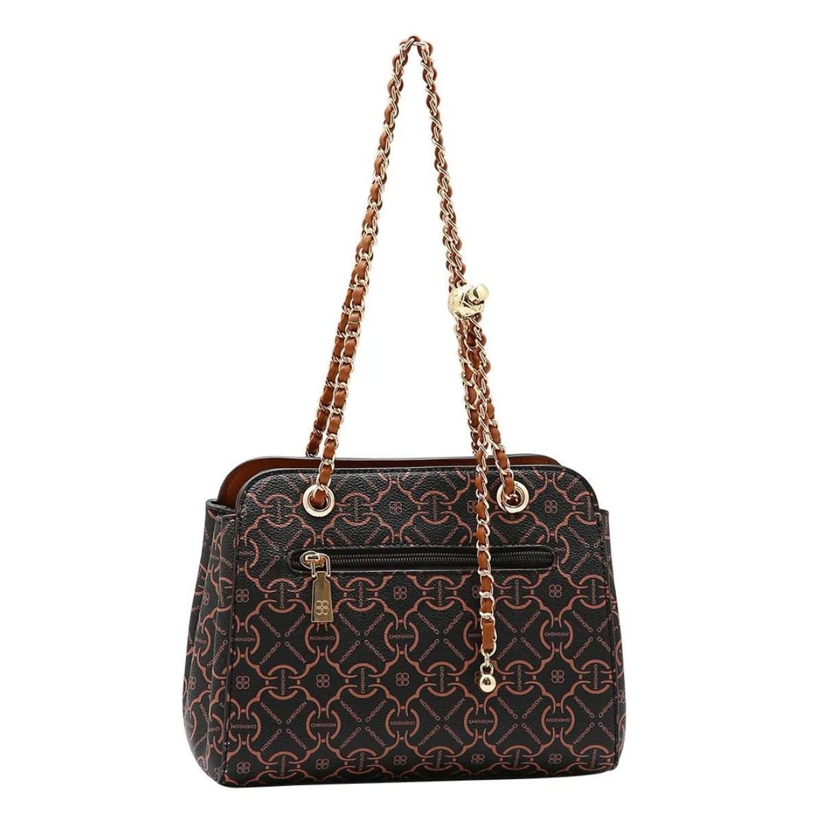 Chenson Bolsa Classic Cristal para Ombro Café 3