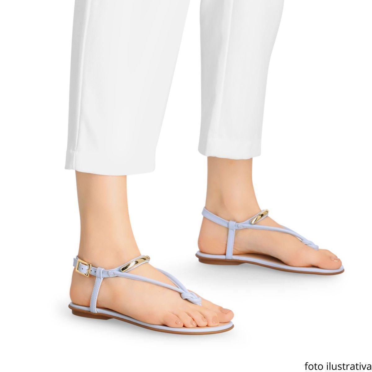 Sandalia Luz Da Lua Rasteira Branco 5