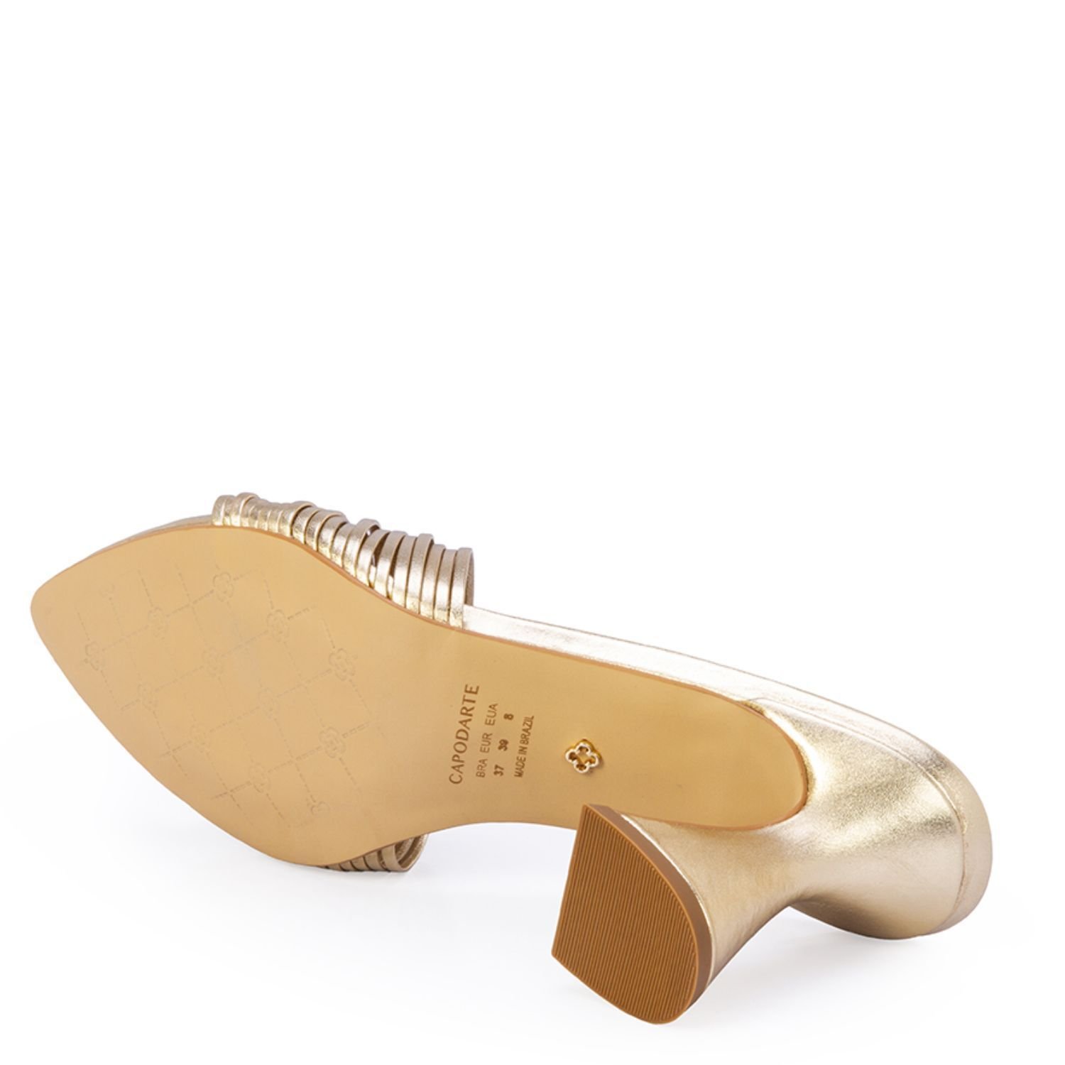 Mule Capodarte Metalizado Ouro Dourado 4