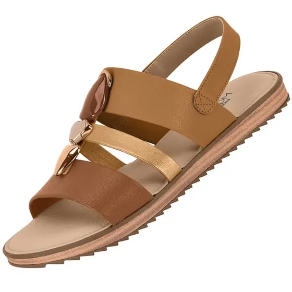 Sandalia Feminina Modare Camel Avela Conforto Casual Bege 5