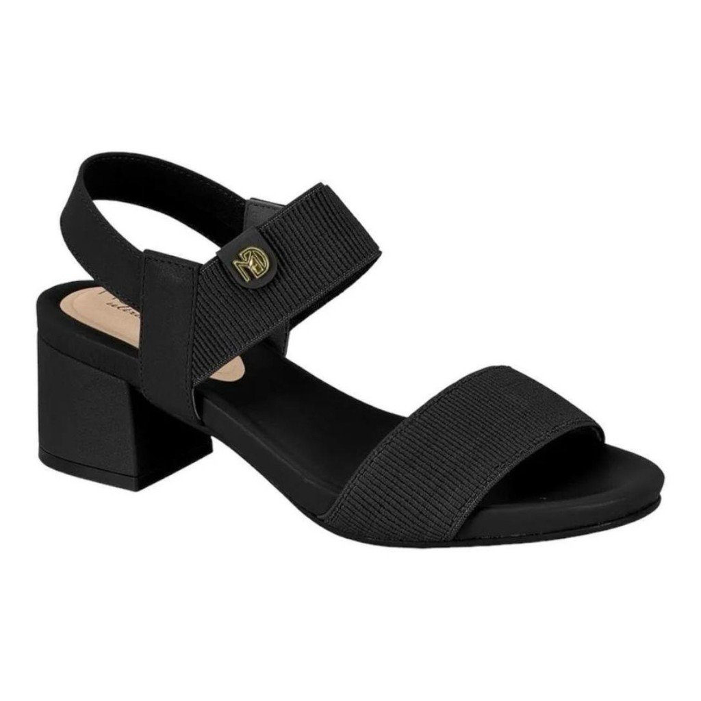 Sandalia Modare Ortopedica Tira Elastica Salto Baixo Feminina Preta