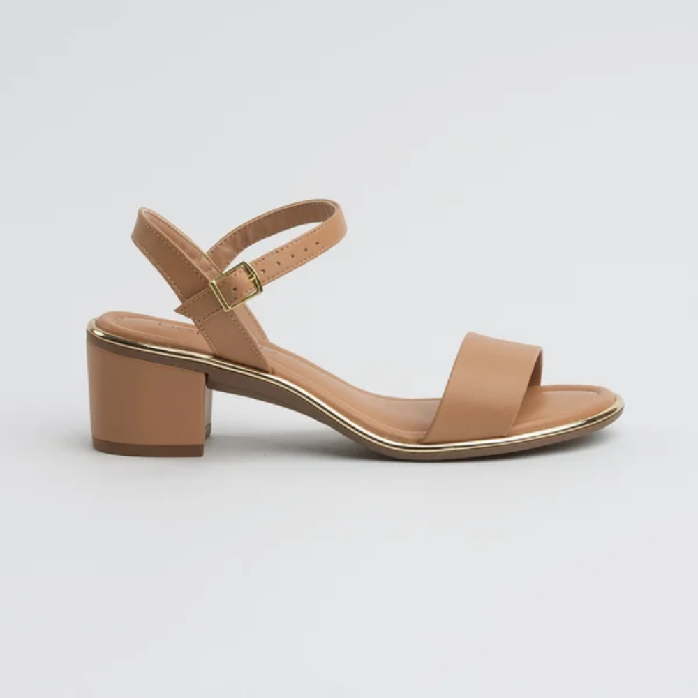 Sandalia Feminina Beira Rio Camel Salto Confortavel Estilosa Camel 2
