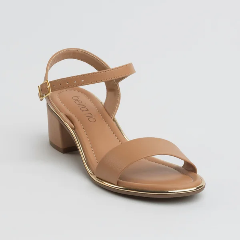 Sandalia Feminina Beira Rio Camel Salto Confortavel Estilosa Camel 3