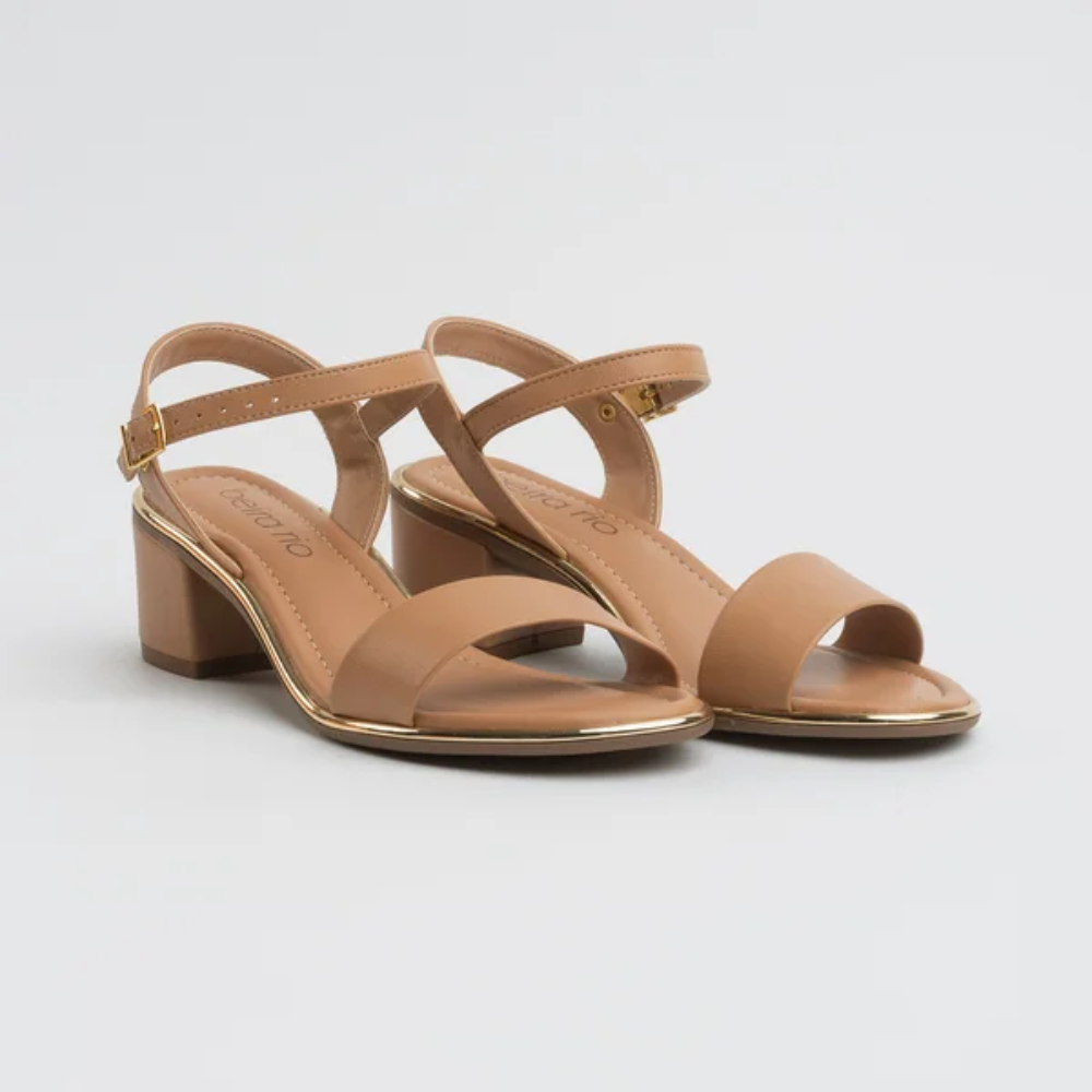 Sandalia Feminina Beira Rio Camel Salto Confortavel Estilosa Camel 4