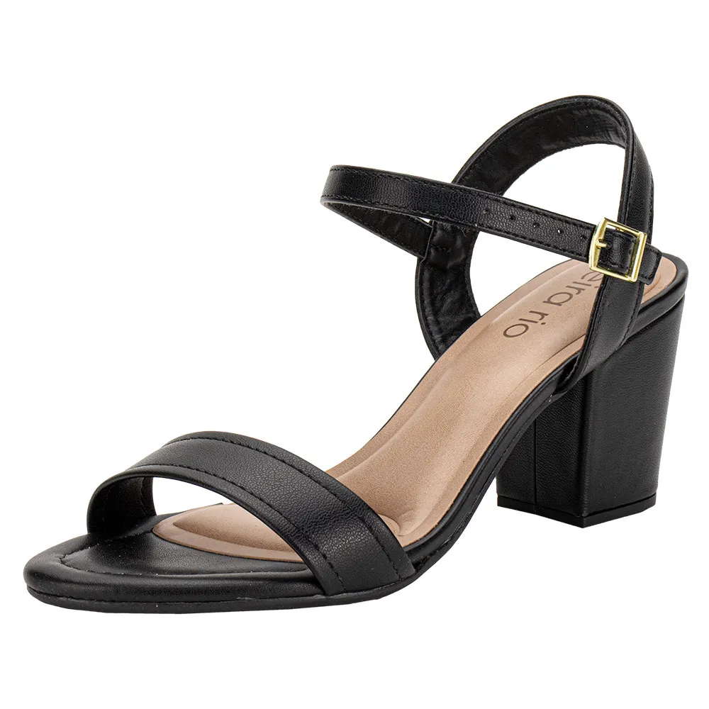 Sandalia Beira Rio Napa Turim Preto Confortavel Feminina