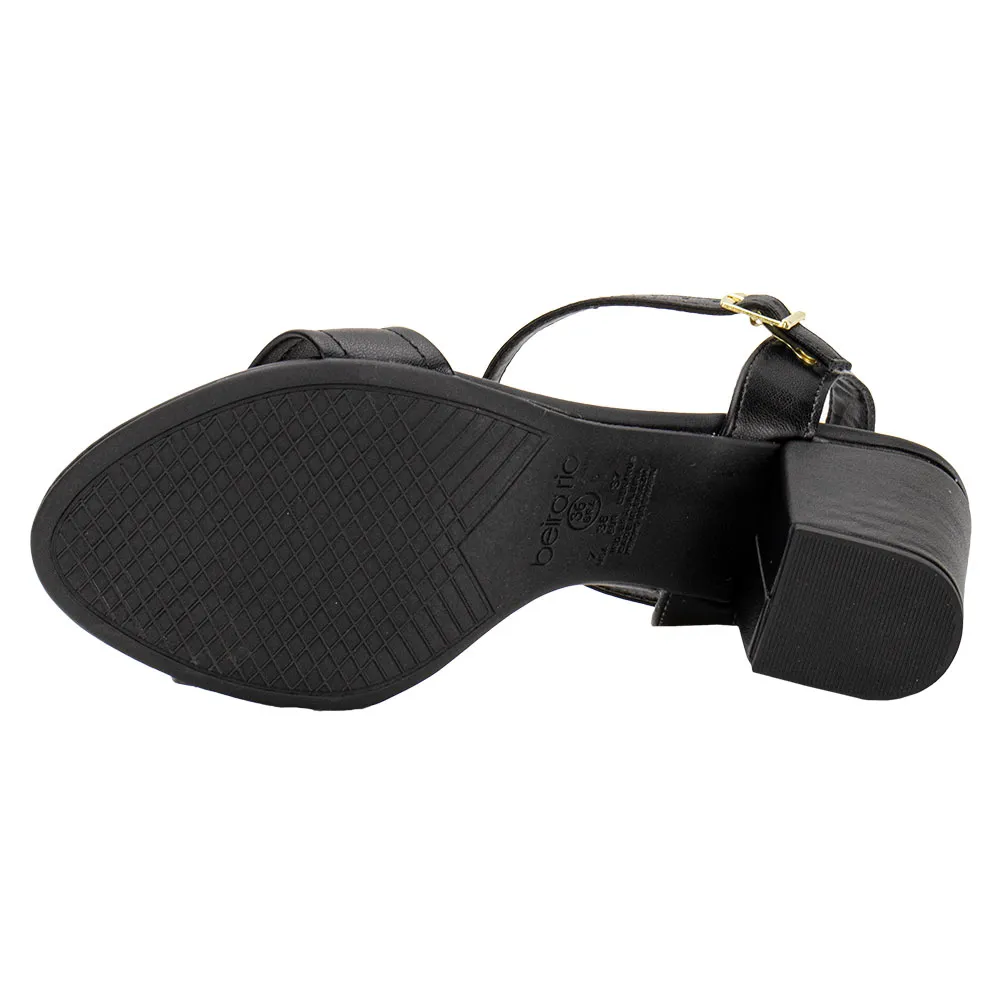 Sandalia Beira Rio Napa Turim Preto Confortavel Feminina Preto 5
