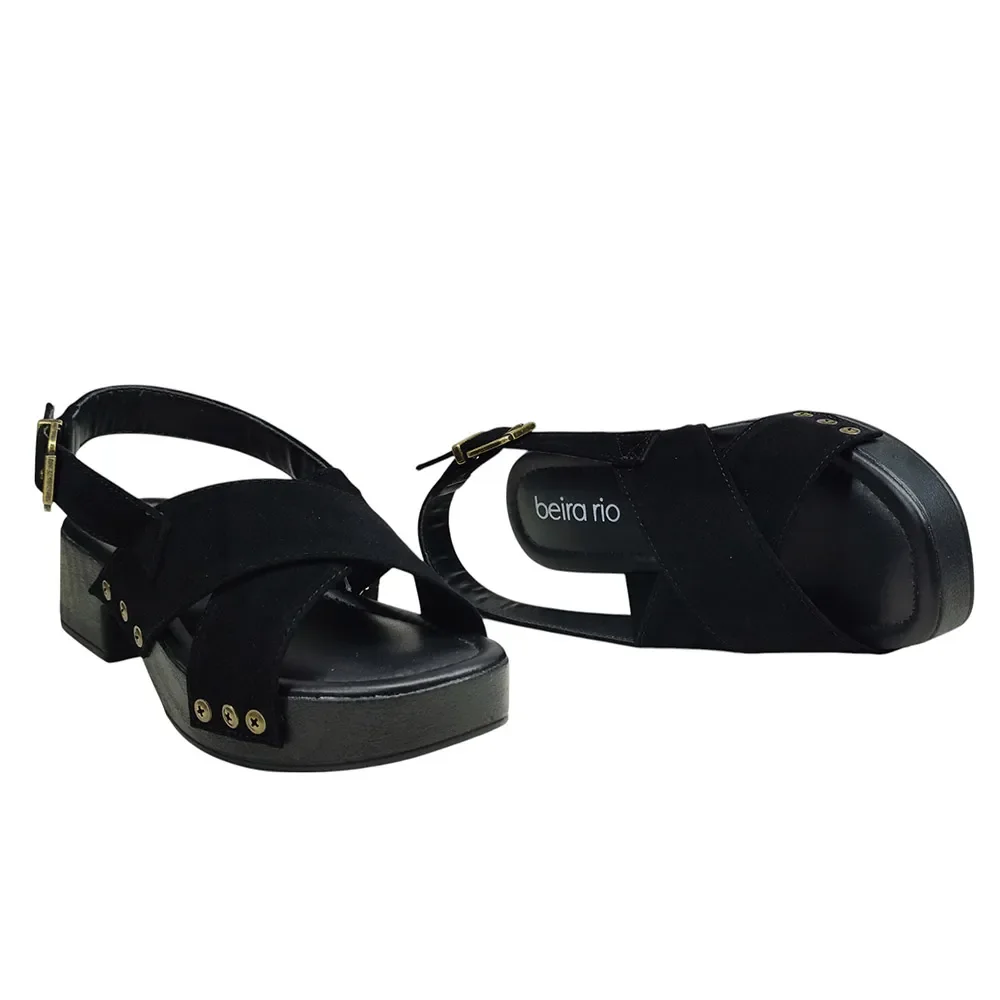 Sandalia Feminina Beira Rio Preto Confortavel e Elegante Preto 3