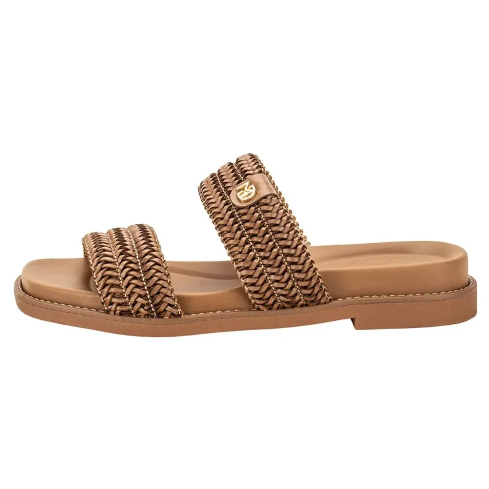 Tamanco Feminino Modare Camel Conforto Casual com Tiras Camel 2