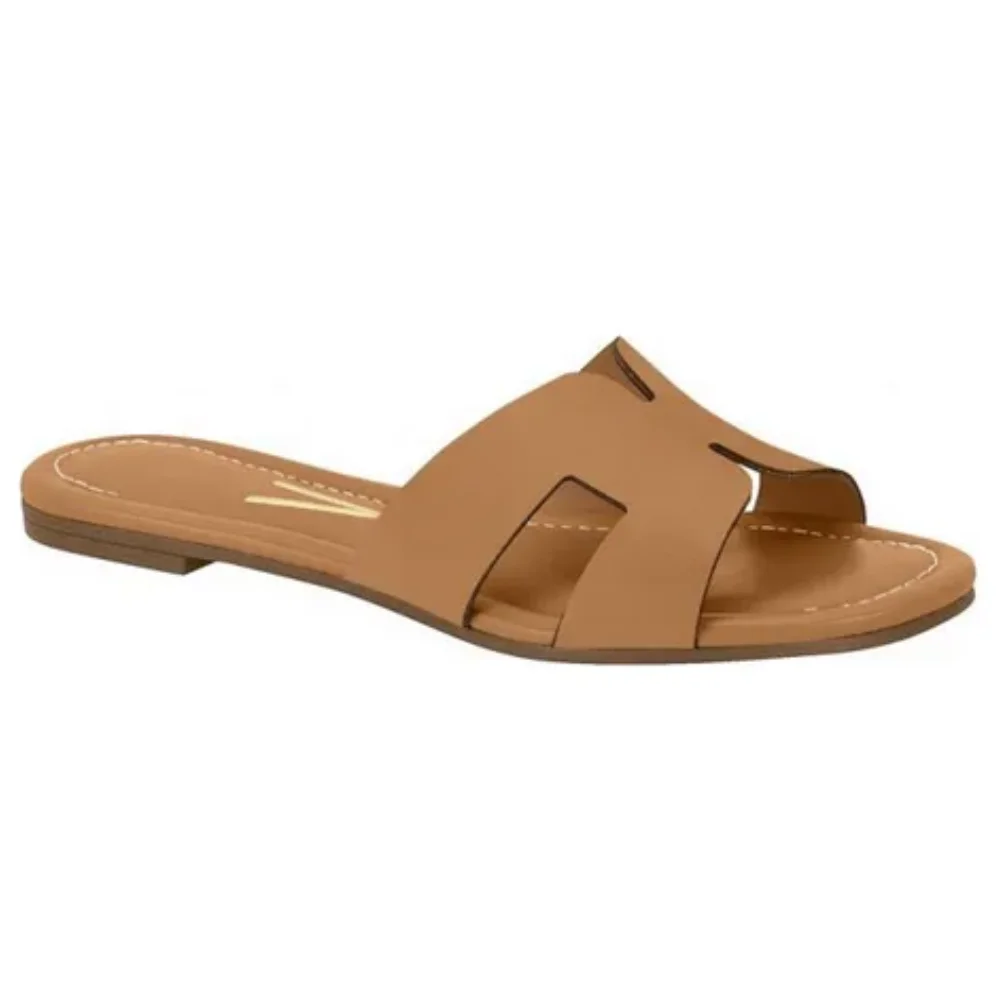 Sandalia Rasteira Vizzano Feminina Camel Confortavel