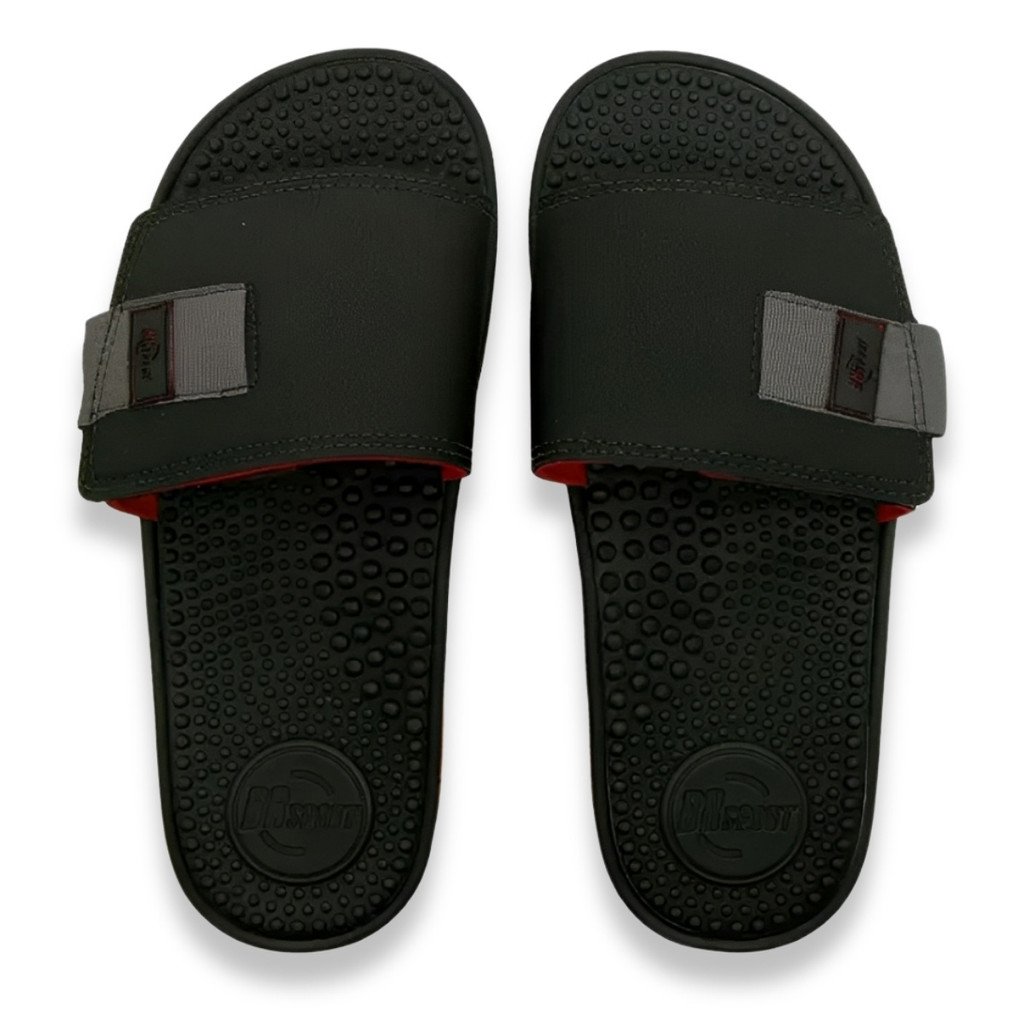 Chinelo Br Sports Masculino Palmilha Massageadora Preto Vermelho Preto/Vermelho 1