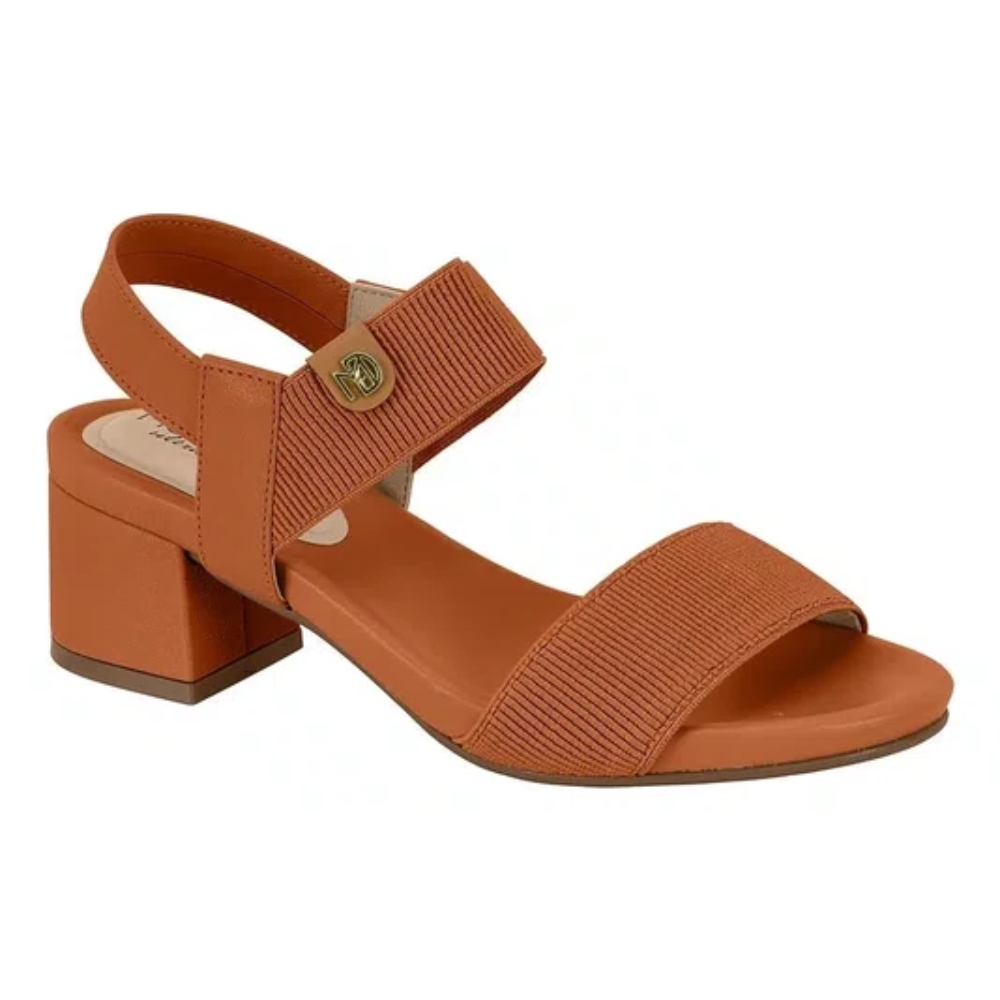 Sandalia Salto Feminina Modare Camel Ortopedica Conforto