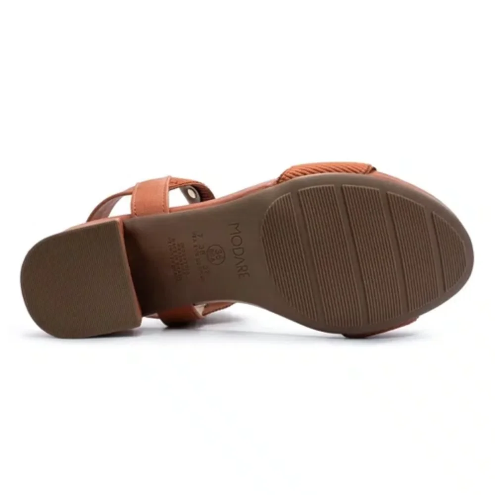 Sandalia Salto Feminina Modare Camel Ortopedica Conforto Camel 5