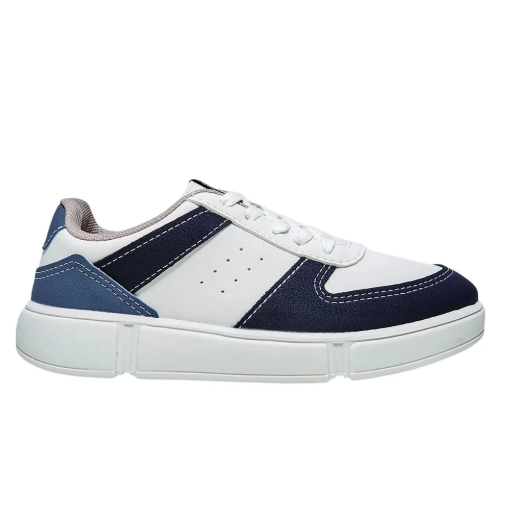 Tenis Molekinho Bicolor Masculino Conforto e Estilo Branco/Marinho 2