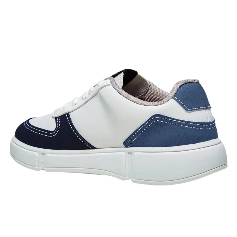 Tenis Molekinho Bicolor Masculino Conforto e Estilo Branco/Marinho 4