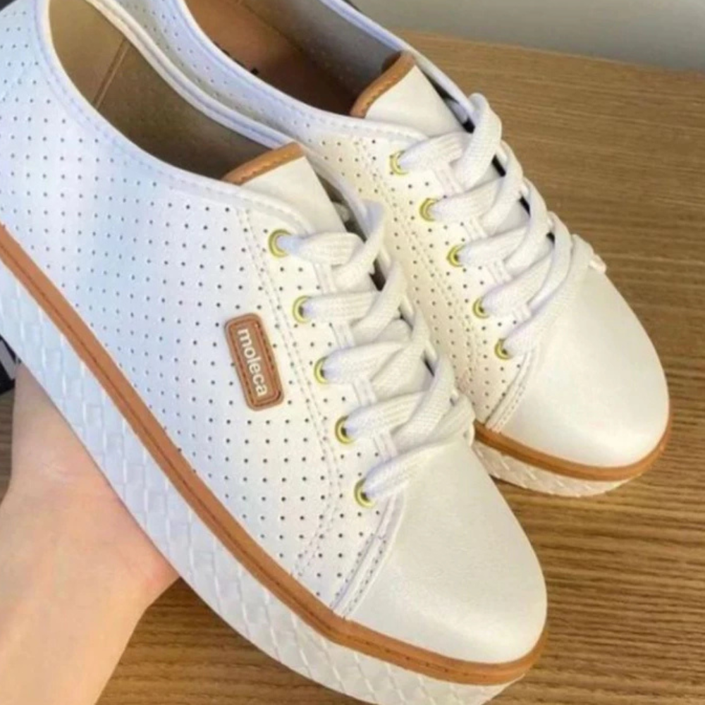 Tenis Moleca Moda Microperfuros Branco Feminino 5712205 Branco 3